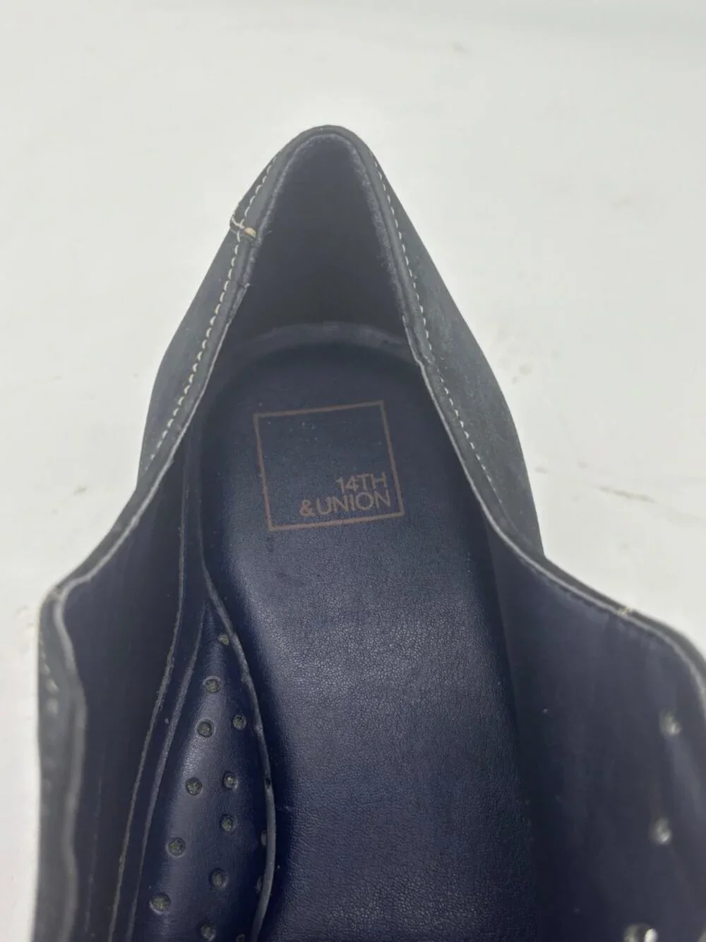14th & Union Men’s Suede Casual Oxfords, Navy, Size 11
